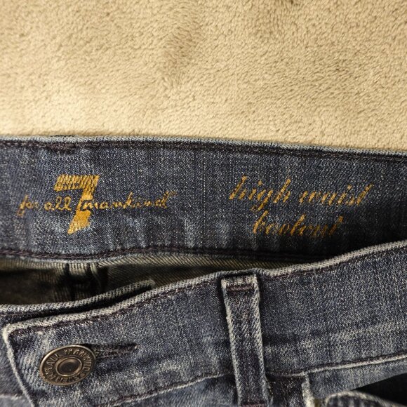 7 For All Mankind High Waist Bootcut Jeans Women’s Size 30 Blue Denim - Picture 3 of 12
